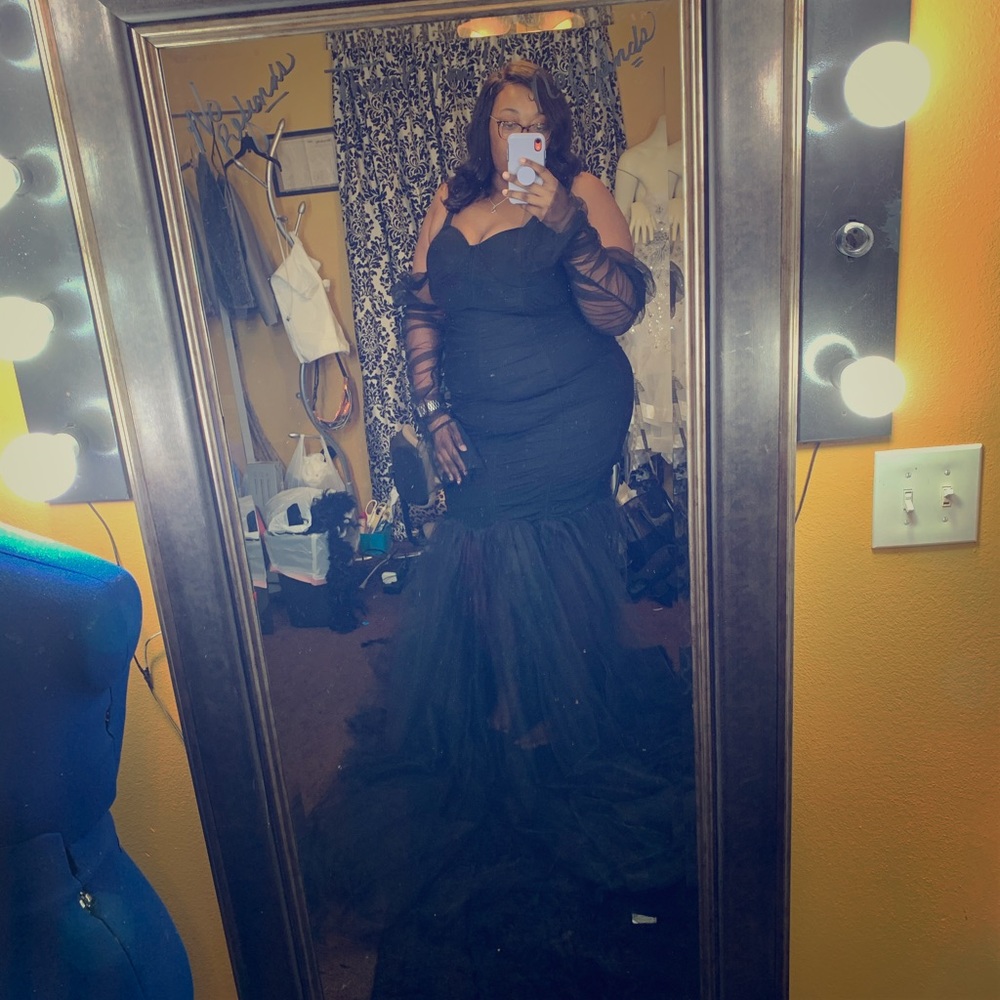 Black bandage tulle dress
